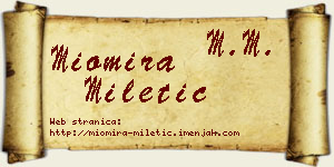 Miomira Miletić vizit kartica